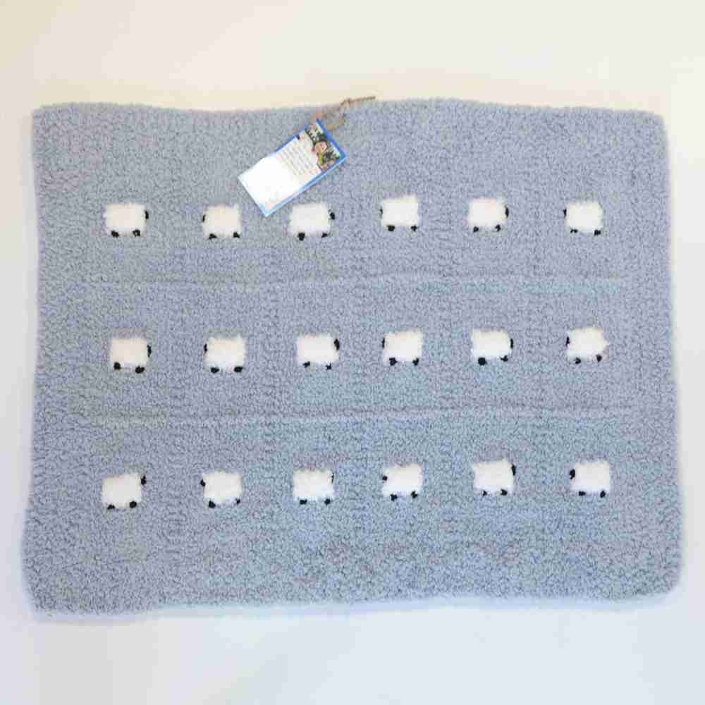 Air Force Blue Sherpa baby blanket, spread out