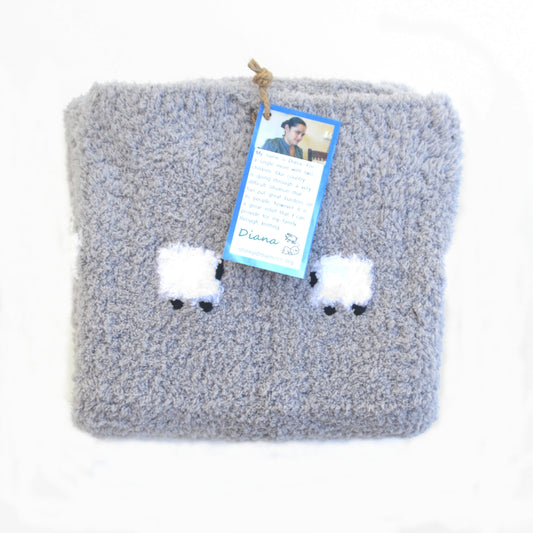 Gray fleece baby blanket