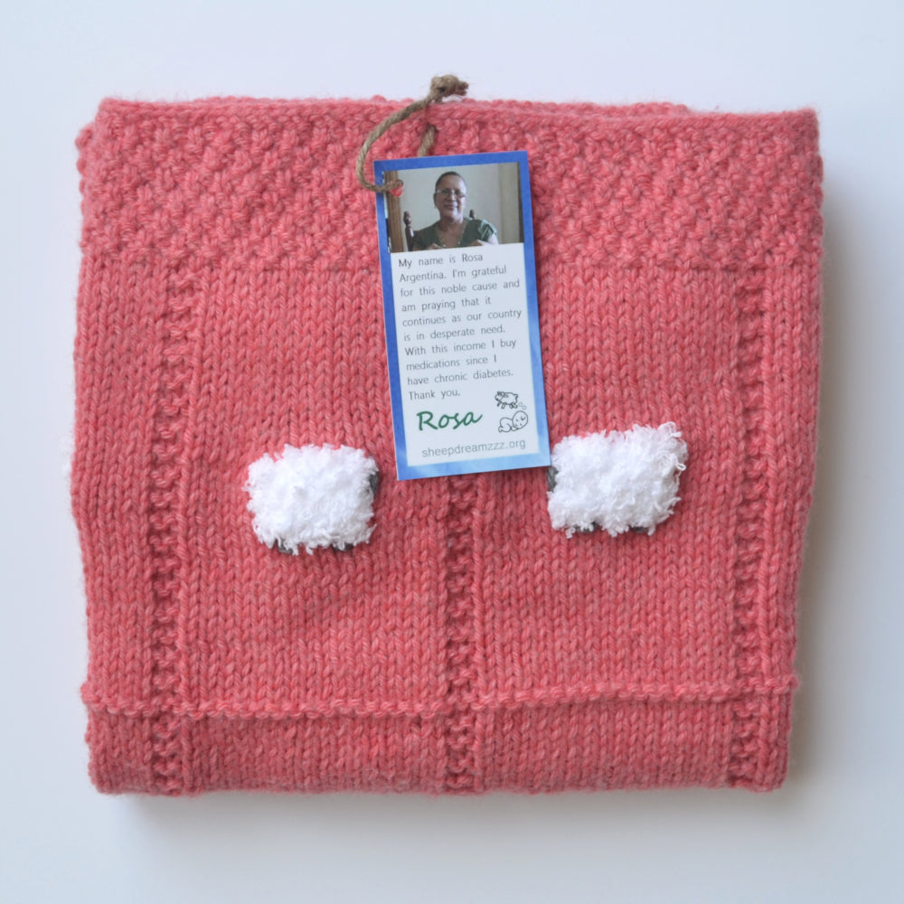 Pink guava-colored baby blanket