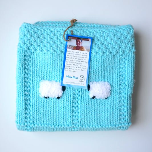 Ice blue baby blanket