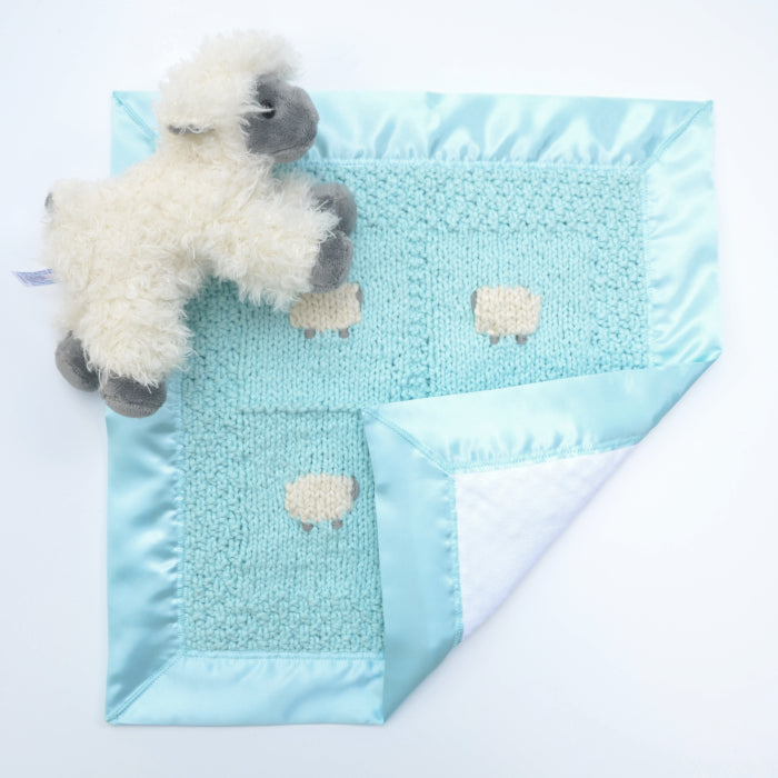 Aqua color organic cotton baby lovey