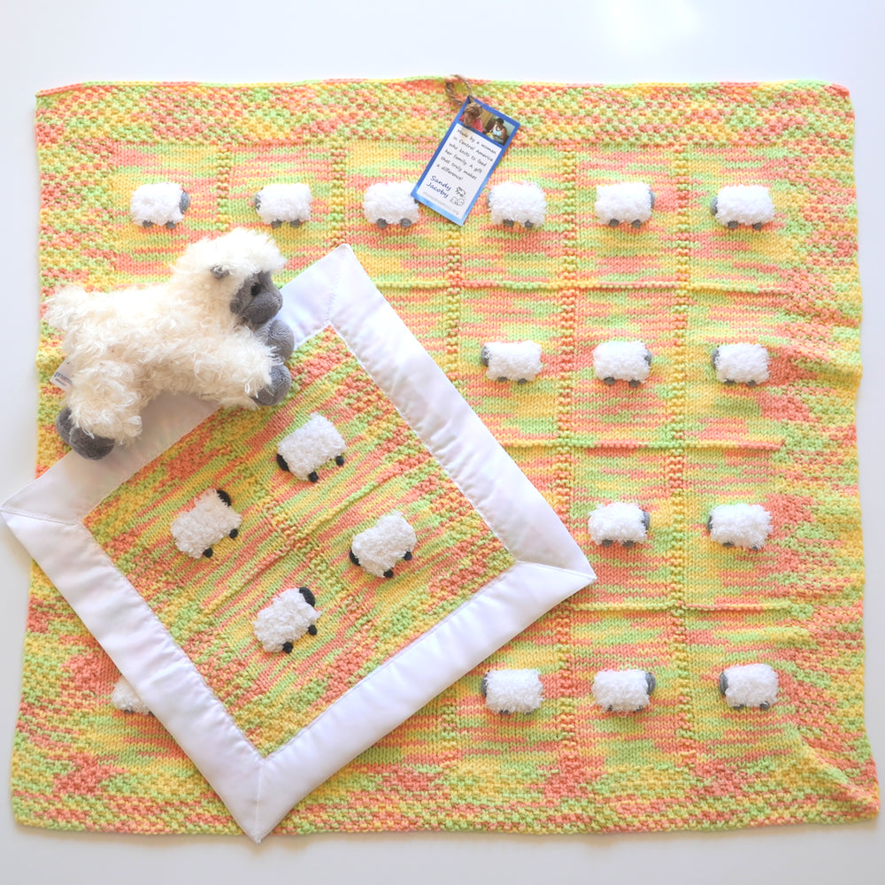 Lemon, lime, and orange baby blanket gift set.