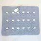 Air Force Blue Sherpa baby blanket, spread out
