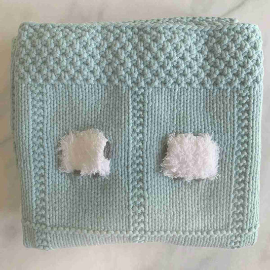 Soft Turquoise Cotton Blend Baby Blanket