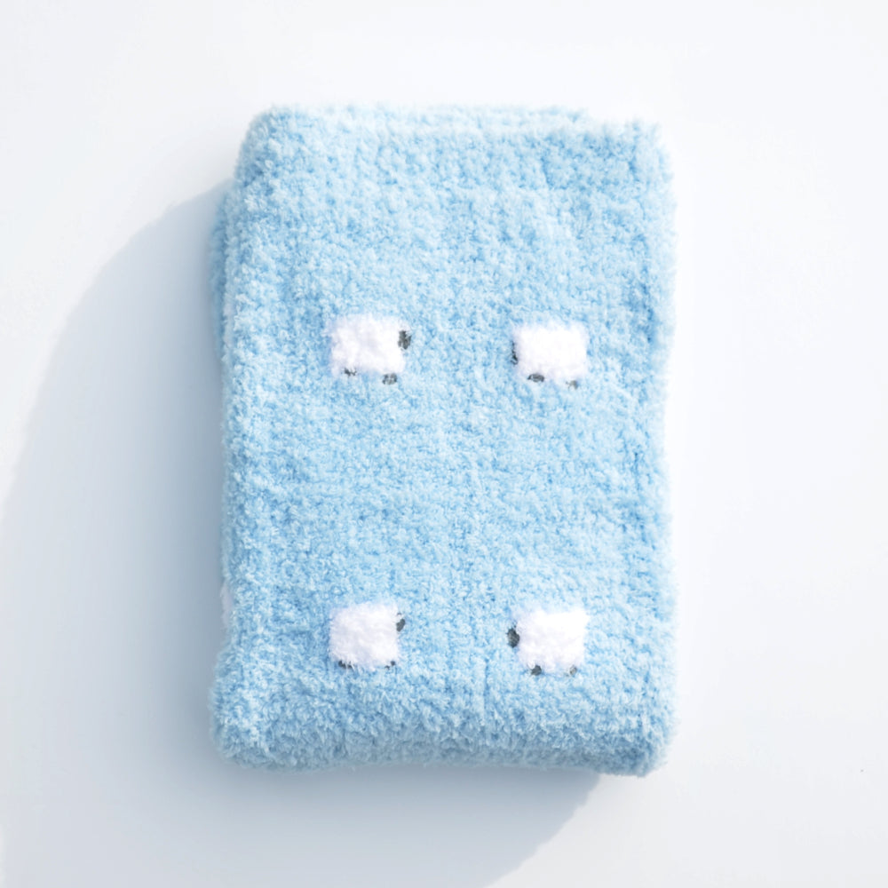 Super fluffy blue baby blanket