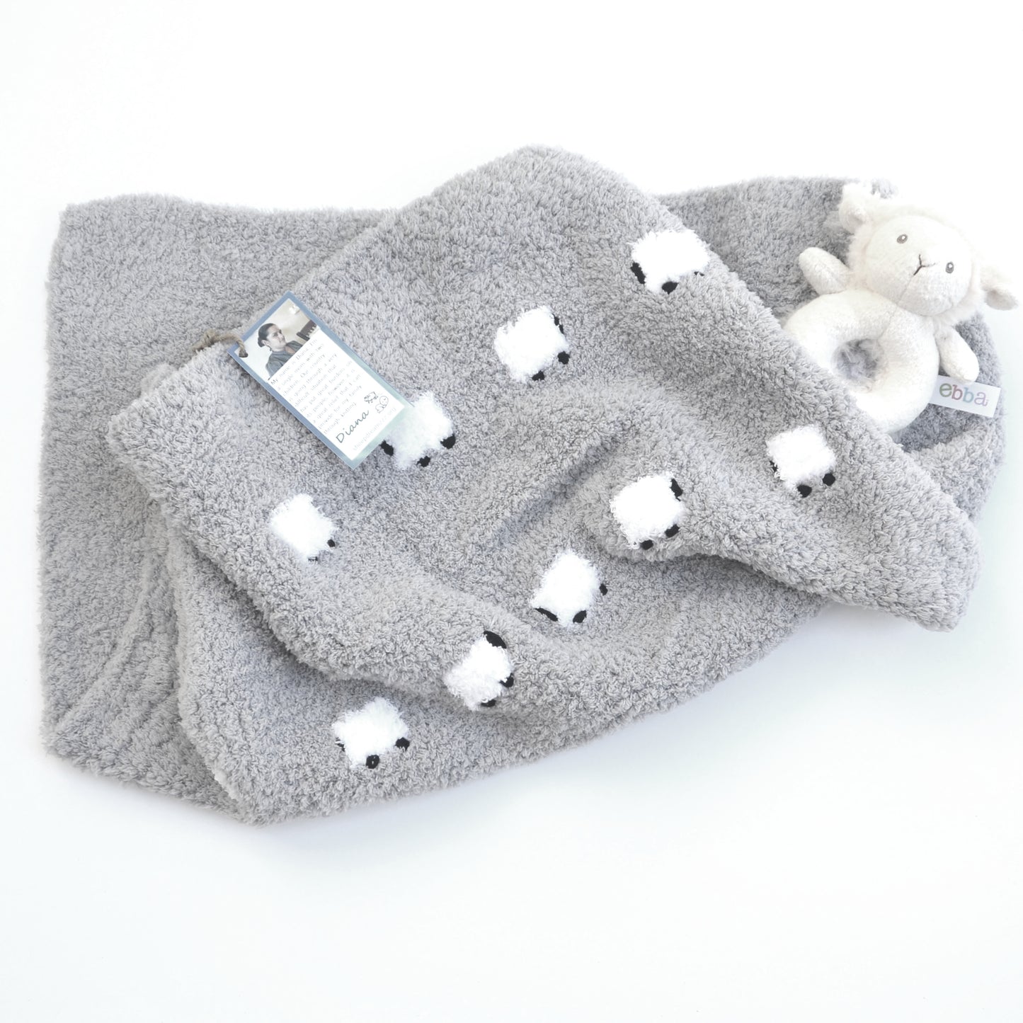 Light gray sherpa-type baby blanket
