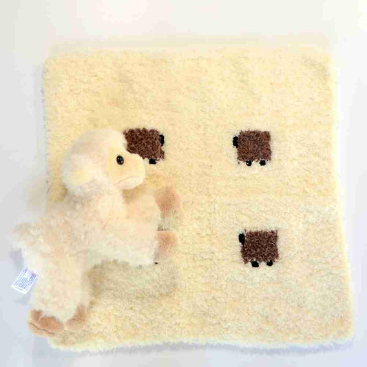 Vanilla or cream color fluffy sherpa lovey