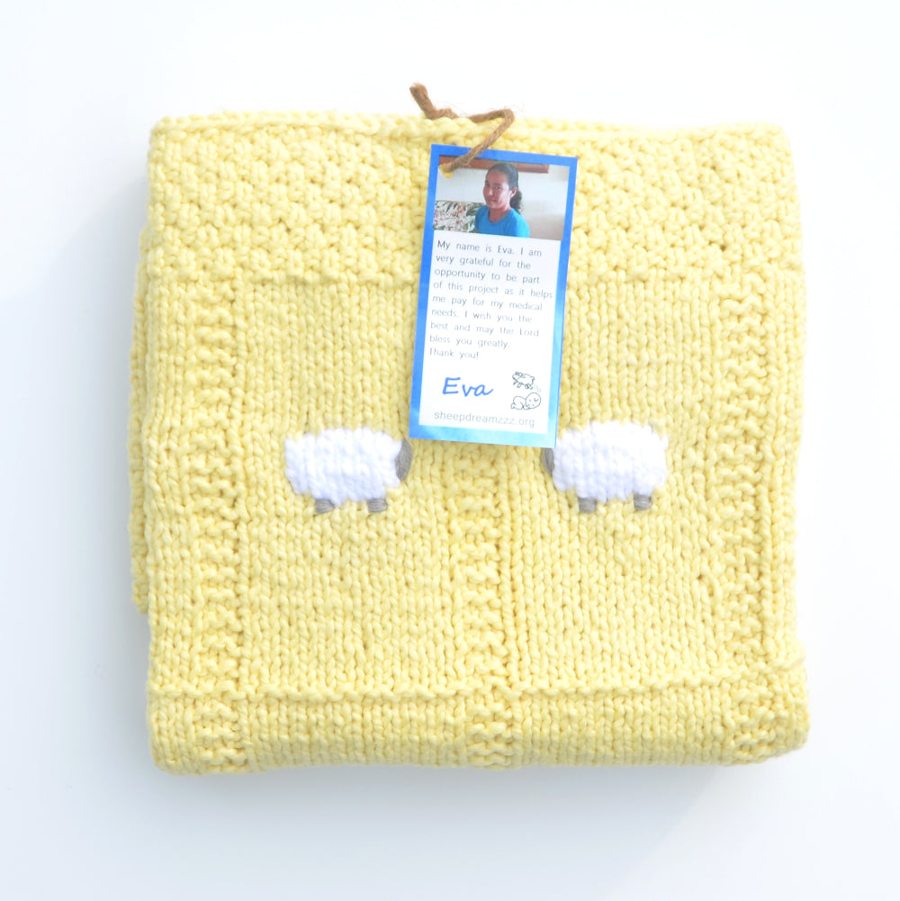 Yellow organic cotton baby blanket
