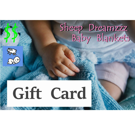 Baby blanket gift card for Sheep Dreamzzz