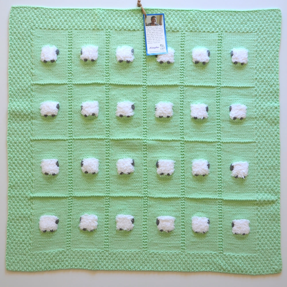 Granny Smith green handmade blanket for baby.