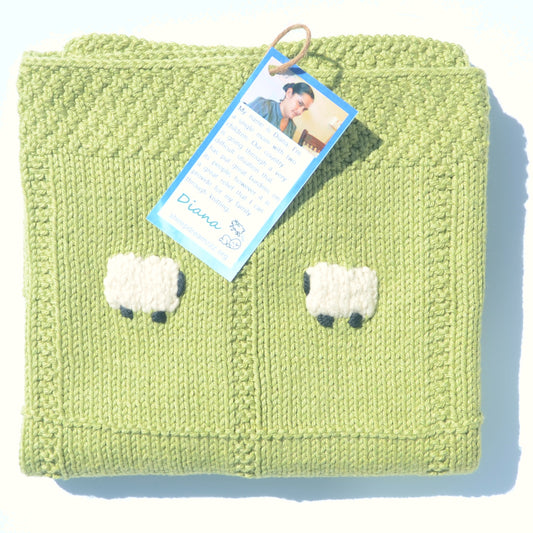 Tea green lightweight 100% cotton baby blanket