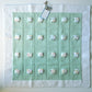 Rainbow baby blanket, pastel green with multicolor sheep