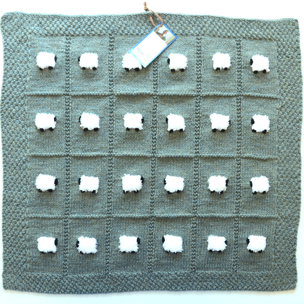 Sage color wool-based baby blanket