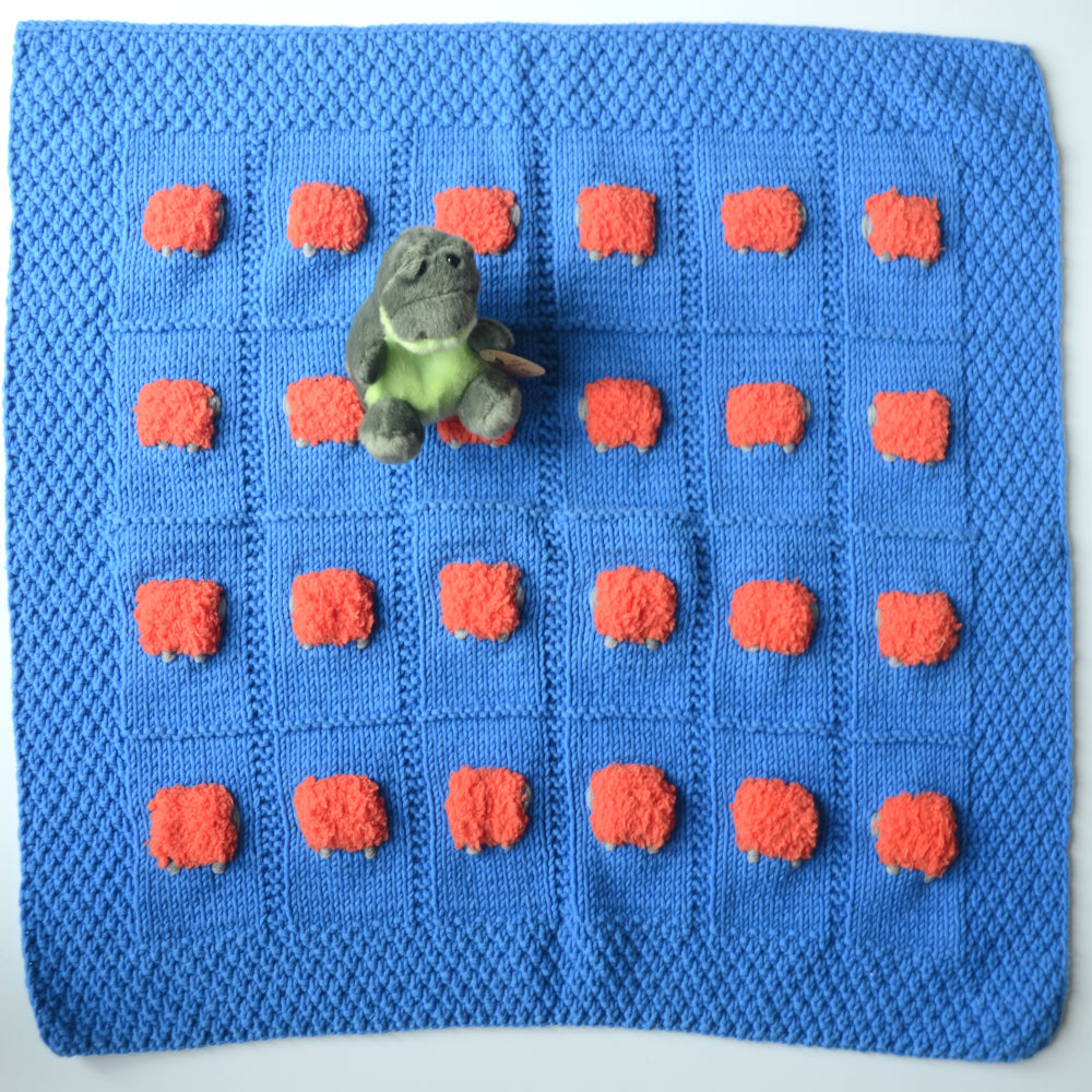 BabyGator UF blanket cotton blend all blue with yellow fluffy sheep